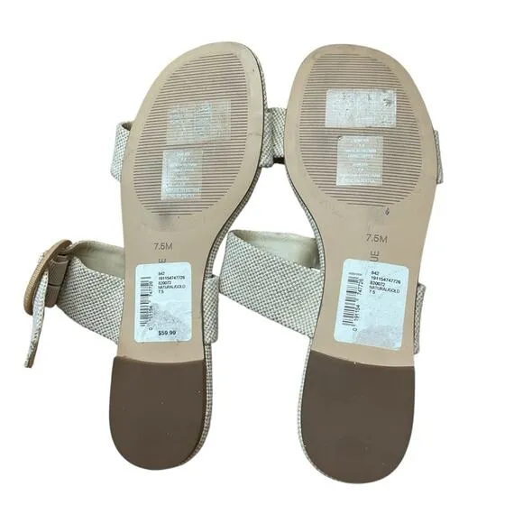 Saks fifth avenue tan canvas sandals 7.5