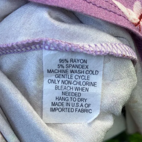 Salaam Clothing Floral Lavender Stretch Jersey Wrap Dress Women's Size M