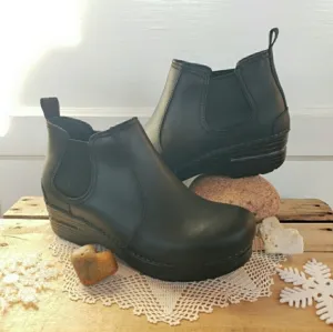 🌹SALE🌹Dansko FRANKIE Pro Clog Chelsea Bootie Black Oiled Leather Ankle Boot