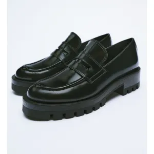 ✨SALE✨Zara lug sole leather loafers ✨SALE✨