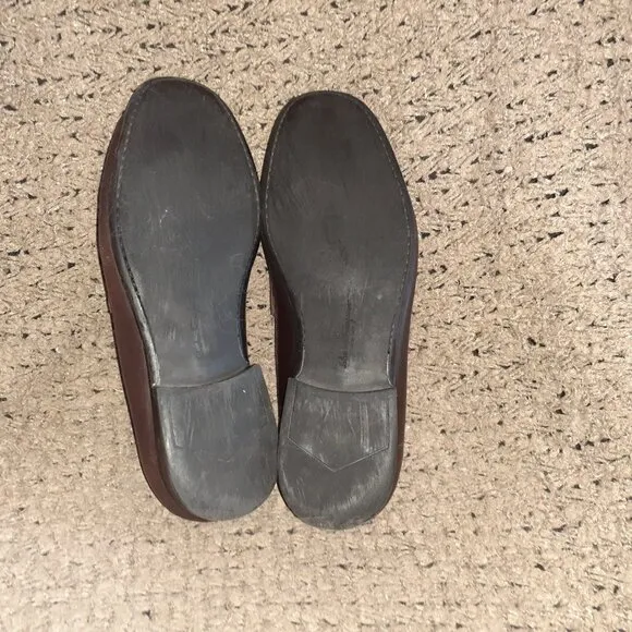 SALVATORE FERRAGAMO- Brown Leather Loafer Moccasins-Sz 10.5-2E Wide-Excellent