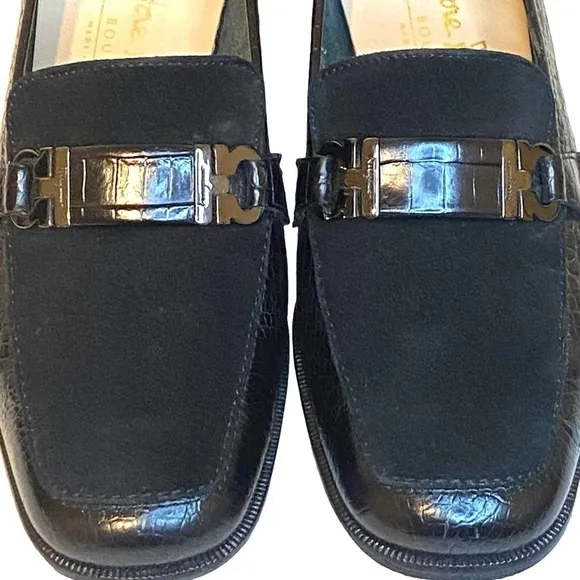 Salvatore Ferragamo Custom Leather &amp; Suede Non slip Sole Loafers Women’s Size 4B
