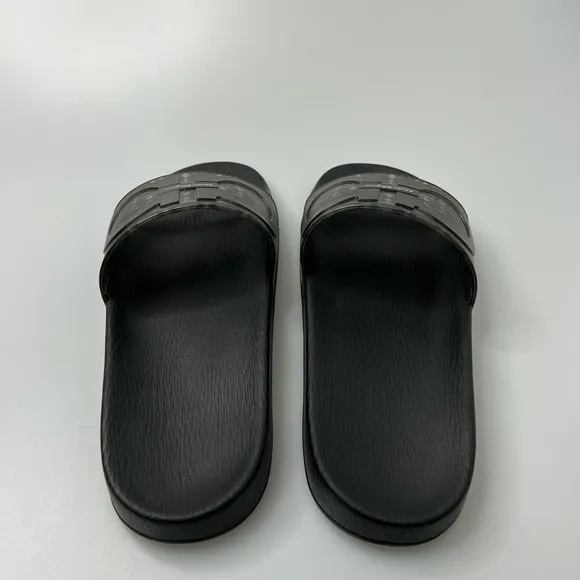 Salvatore Ferragamo Groove Pool Logo Slides Black Men’s 8 $250