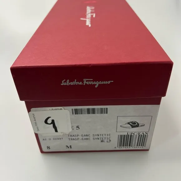 Salvatore Ferragamo Groove Pool Logo Slides Black Men’s 8 $250