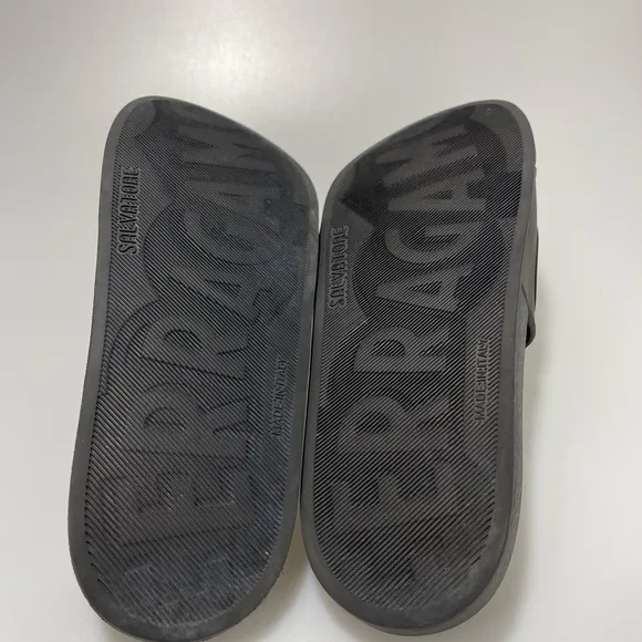 Salvatore Ferragamo Groove Pool Slides Size 9 $295. Lightly Used. Box Included.