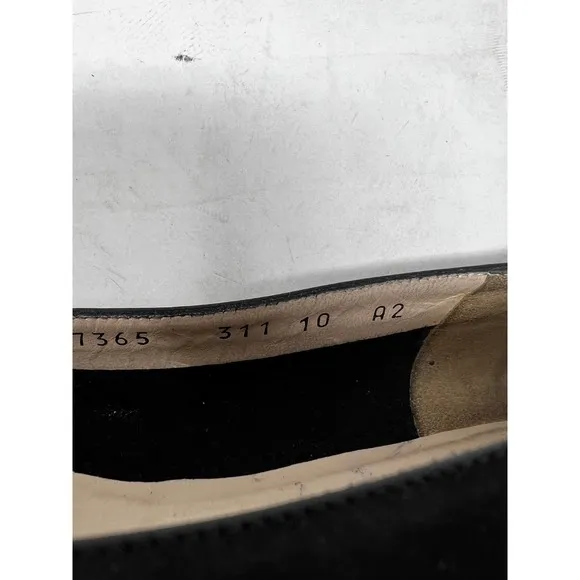 Salvatore‎ Ferragamo Italy Nabuck Calf Ballet Suede Flats Black Size 10 A2