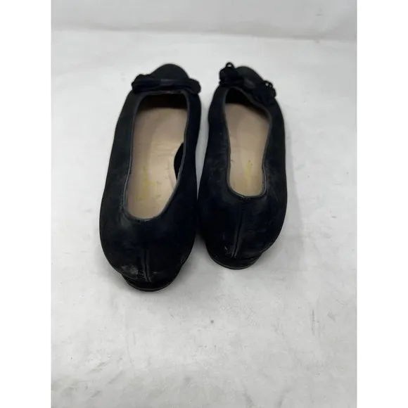 Salvatore‎ Ferragamo Italy Nabuck Calf Ballet Suede Flats Black Size 10 A2
