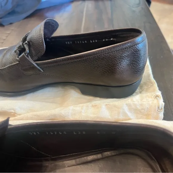 Salvatore Ferragamo leather loafers, Men’s 8.5, slip ons, dark brown