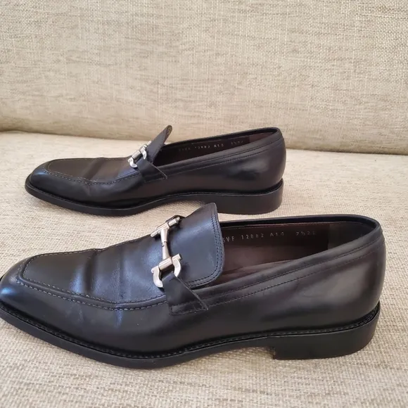 Salvatore Ferragamo Men's Black Bit Loafers Sz 8.5