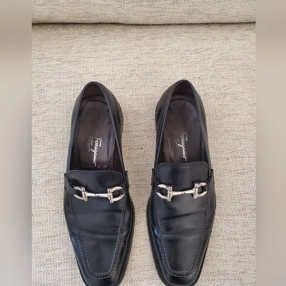 Salvatore Ferragamo Men's Black Bit Loafers Sz 8.5