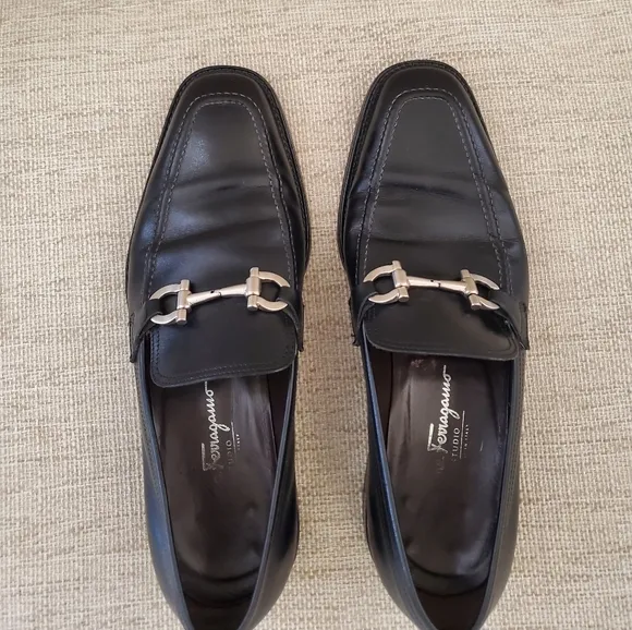 Salvatore Ferragamo Men's Black Bit Loafers Sz 8.5