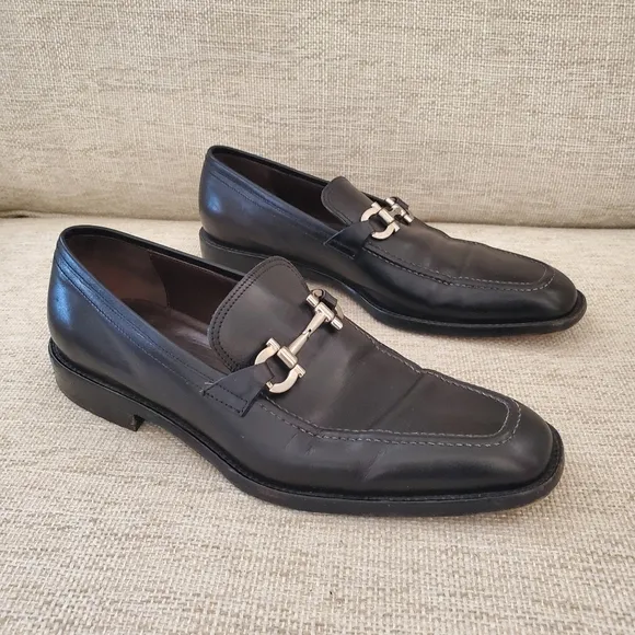 Salvatore Ferragamo Men's Black Bit Loafers Sz 8.5