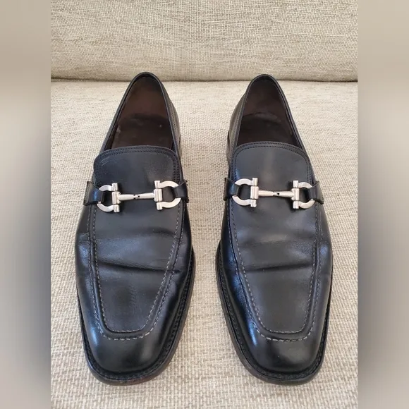 Salvatore Ferragamo Men's Black Bit Loafers Sz 8.5