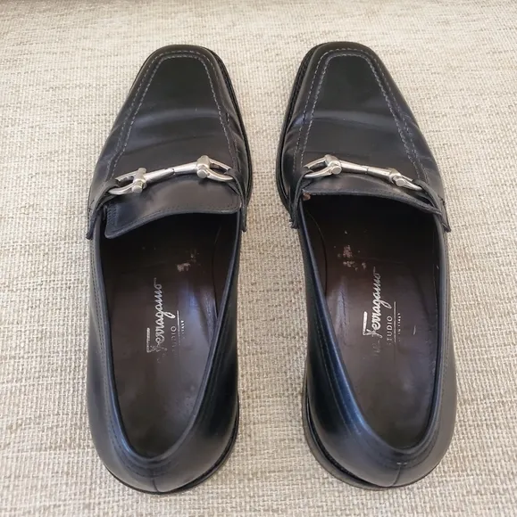 Salvatore Ferragamo Men's Black Bit Loafers Sz 8.5