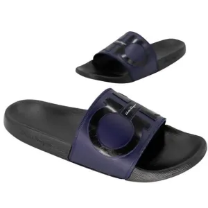 Salvatore Ferragamo Men's Gancini Logo Rubber Slide On Sandals SF-S0401P-0006