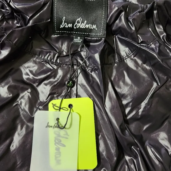Sam Edelman Black Quilted Collared Round Hem Jacket