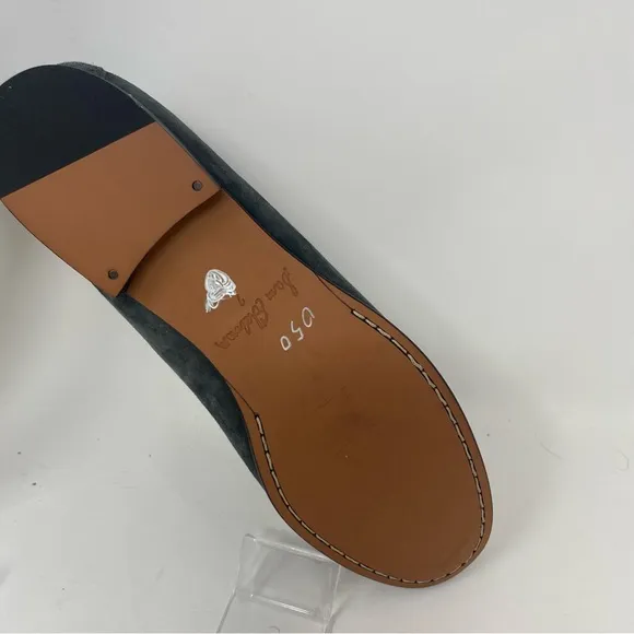 Sam Edelman Dark Grey Talia Horse Bite Buckle Suede Loafers Slip Ons Sz 7