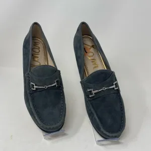 Sam Edelman Dark Grey Talia Horse Bite Buckle Suede Loafers Slip Ons Sz 7