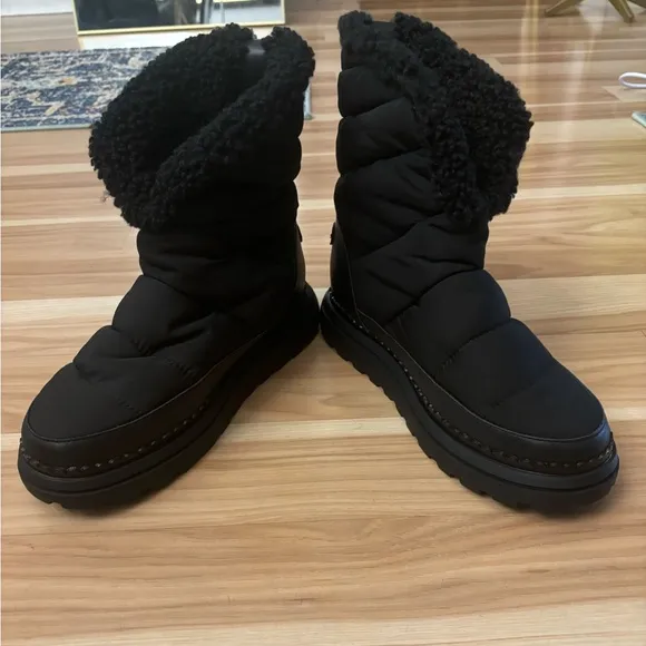 Sam Edelman Faux Fur Lined Insulated Ozie Boot in Black Size 8 New