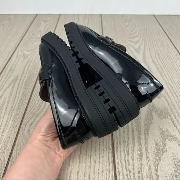 Sam Edelman Kids Laurs Lug Sole Oxford Patent Loafers 13M Black $70