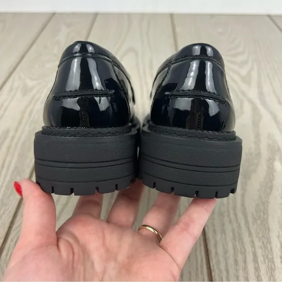 Sam Edelman Kids Laurs Lug Sole Oxford Patent Loafers 13M Black $70