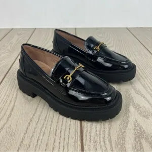 Sam Edelman Kids Laurs Lug Sole Oxford Patent Loafers 13M Black $70