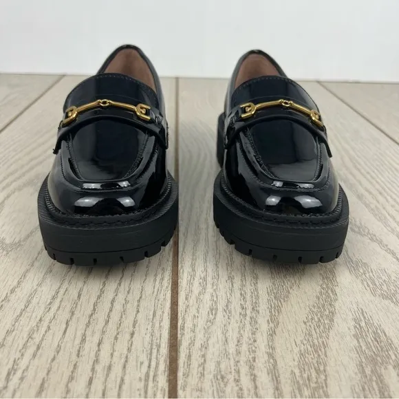 Sam Edelman Kids Laurs Lug Sole Oxford Patent Loafers 13M Black $70