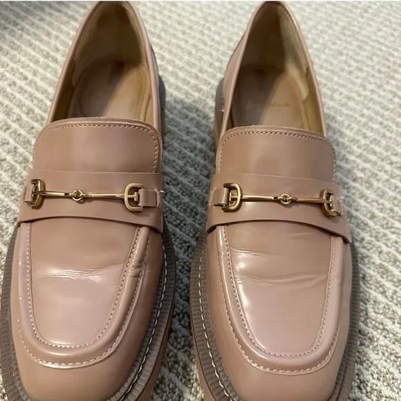 Sam Edelman Tan Laurs Lug Sole Loafers Size 8.5