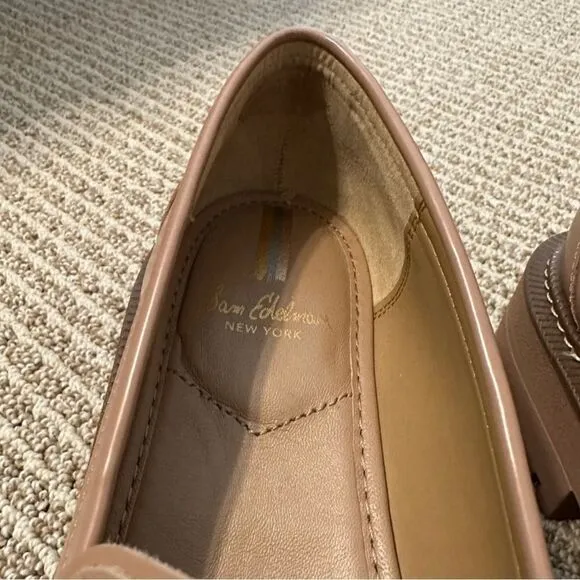 Sam Edelman Tan Laurs Lug Sole Loafers Size 8.5