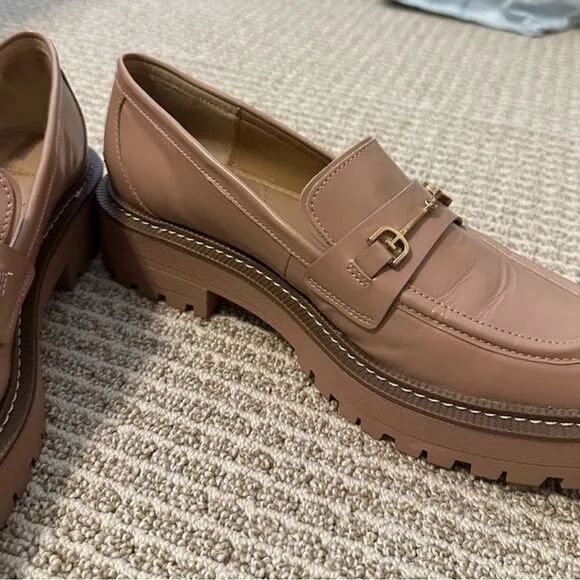 Sam Edelman Tan Laurs Lug Sole Loafers Size 8.5