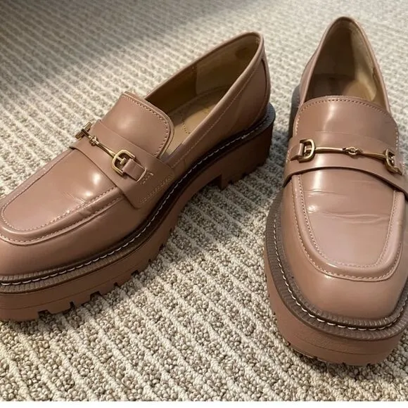Sam Edelman Tan Laurs Lug Sole Loafers Size 8.5