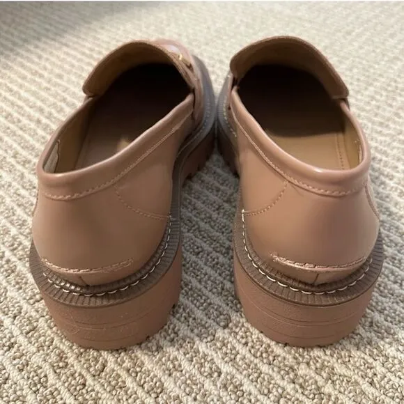 Sam Edelman Tan Laurs Lug Sole Loafers Size 8.5