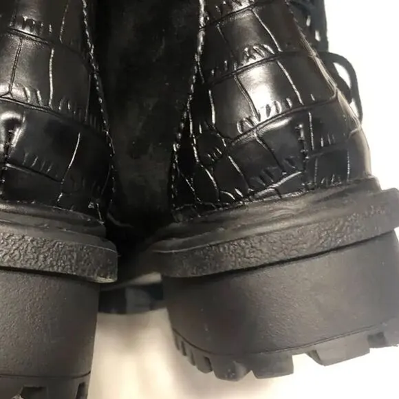 Sam Edelman Tilden Black fringe suede Winter &amp; Rain Boots NWOT sz 7.5