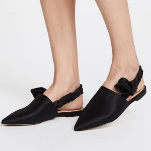 Sam Edelman Women's Rivers Mule Sling back Pointed Toe Flat in Black Size 7.5