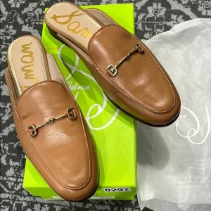 Sam Edelman Linnie Bit Mule Saddle Brown Leather Loafer Slides Size 10 NIB