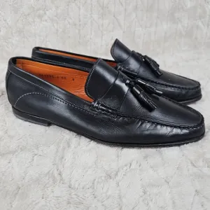 Santoni Tassel Loafers Mens 9 EE Italy Leather Penny Timless Preppy Classic