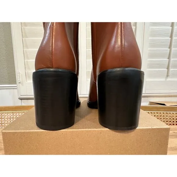 Sarto Franco Sarto Paula Brown Chelsea Ankle Boots Leather Fabric Size 8 NWOB