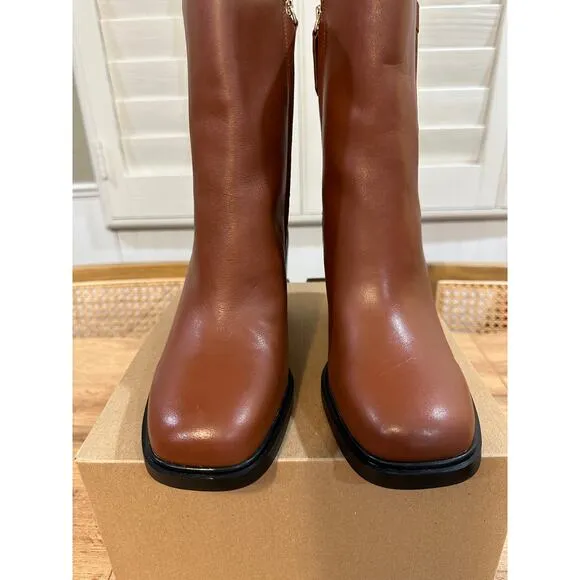 Sarto Franco Sarto Paula Brown Chelsea Ankle Boots Leather Fabric Size 8 NWOB