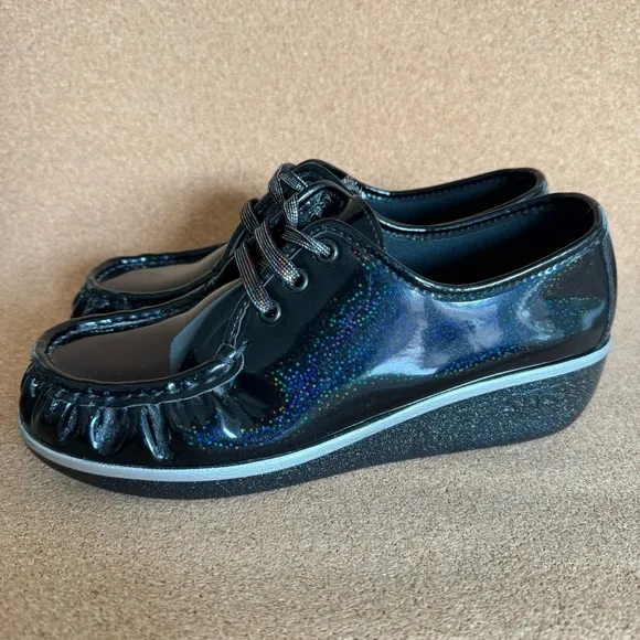 SAS  Bounce Lace Up Genuine Carnival Black Moccasin  Size 7.5
