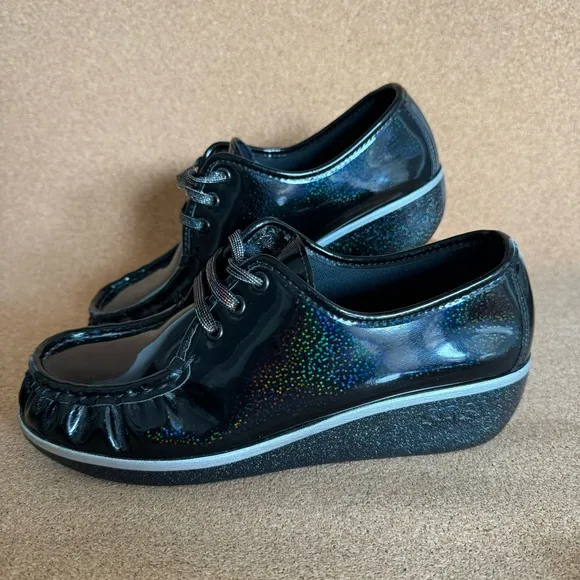 SAS  Bounce Lace Up Genuine Carnival Black Moccasin  Size 7.5