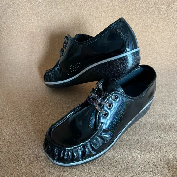 SAS  Bounce Lace Up Genuine Carnival Black Moccasin  Size 7.5