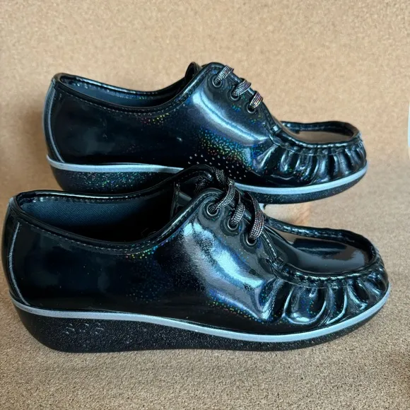 SAS  Bounce Lace Up Genuine Carnival Black Moccasin  Size 7.5