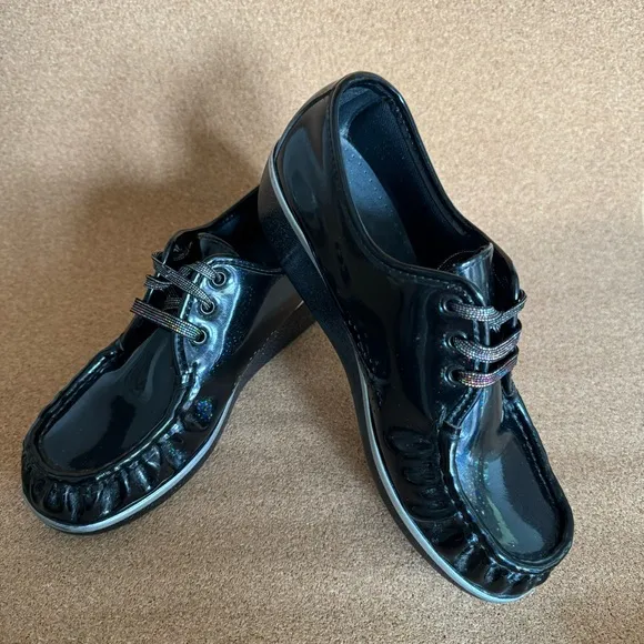 SAS  Bounce Lace Up Genuine Carnival Black Moccasin  Size 7.5