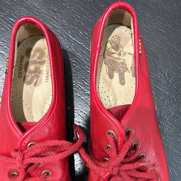 SAS Bounce Red Leather Lace  Up Moc