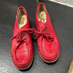 SAS Bounce Red Leather Lace  Up Moc