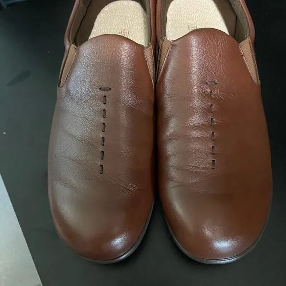 SAS Brown Leather Viva Soft Step Tripad Comfort Slip on Loafers Womans Size 8N