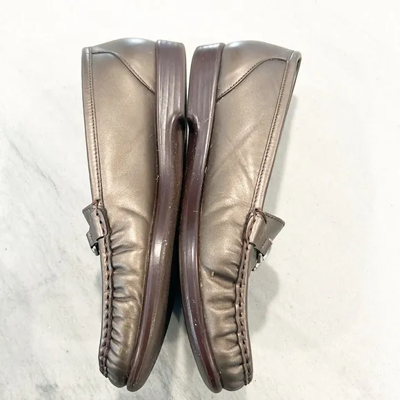SAS Metro Tripad Comfort Bronze Metallic Leather Loafers Made in USA Size 9.5