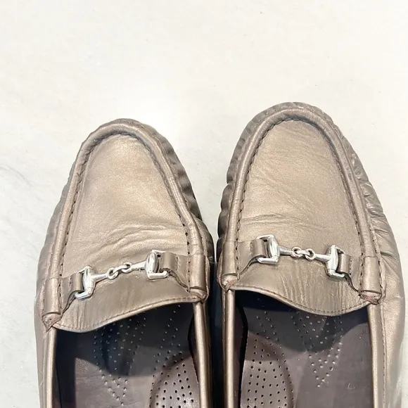 SAS Metro Tripad Comfort Bronze Metallic Leather Loafers Made in USA Size 9.5