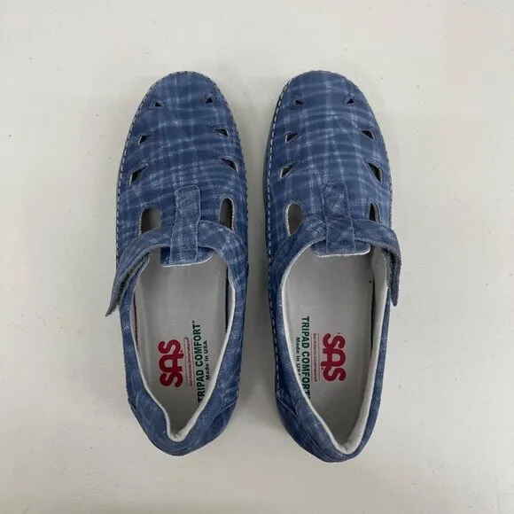 Sas Roamer Blue Jay Slip On Comfort Walking Shoe Loafers Womens size 9 M