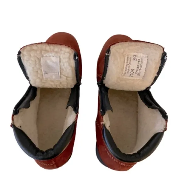 Saute Mouton Canada Chaussures Shearling Lined Suede Ankle Boots EU 39 US 8.5